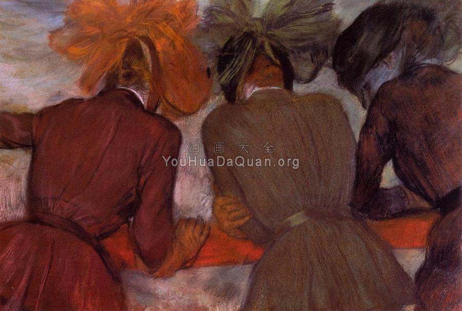 Women Leaning on a Railing - 埃德加·德加